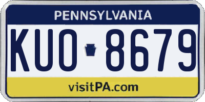 PA license plate KUO8679