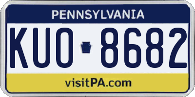 PA license plate KUO8682