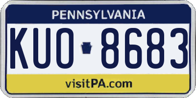 PA license plate KUO8683
