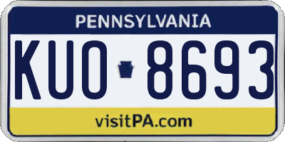 PA license plate KUO8693