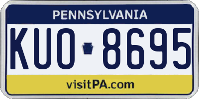 PA license plate KUO8695