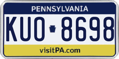 PA license plate KUO8698
