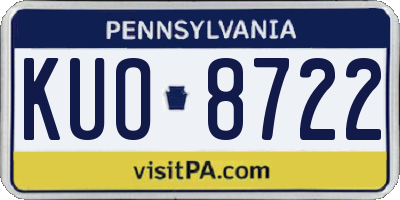 PA license plate KUO8722