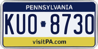 PA license plate KUO8730