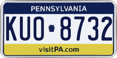PA license plate KUO8732