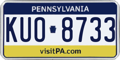 PA license plate KUO8733