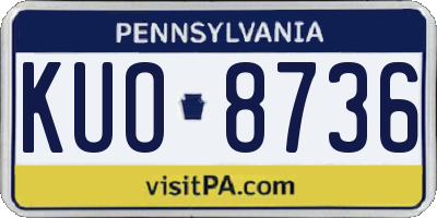 PA license plate KUO8736