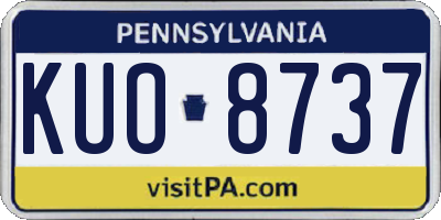 PA license plate KUO8737