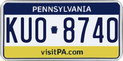 PA license plate KUO8740