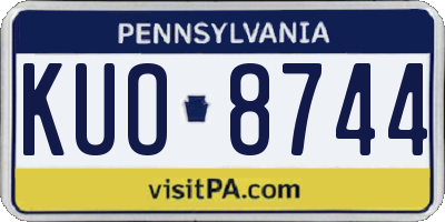 PA license plate KUO8744
