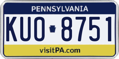 PA license plate KUO8751