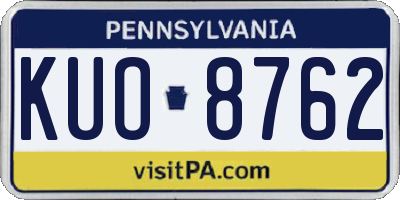 PA license plate KUO8762