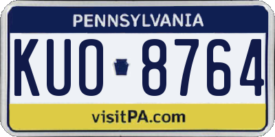 PA license plate KUO8764