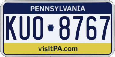 PA license plate KUO8767