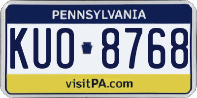 PA license plate KUO8768