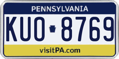 PA license plate KUO8769