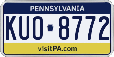 PA license plate KUO8772