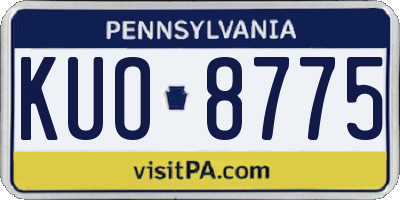 PA license plate KUO8775