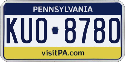 PA license plate KUO8780