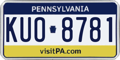 PA license plate KUO8781