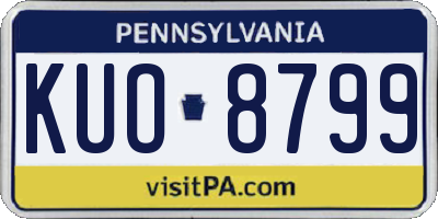 PA license plate KUO8799