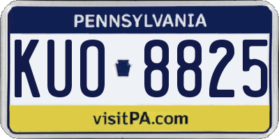 PA license plate KUO8825
