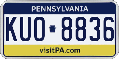 PA license plate KUO8836