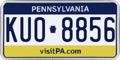 PA license plate KUO8856