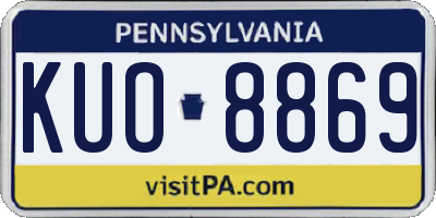PA license plate KUO8869