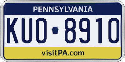 PA license plate KUO8910