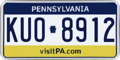 PA license plate KUO8912