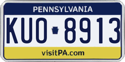 PA license plate KUO8913