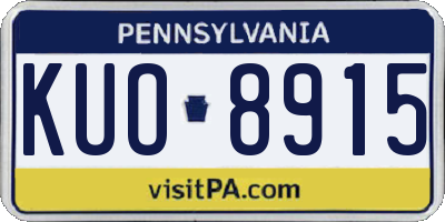 PA license plate KUO8915