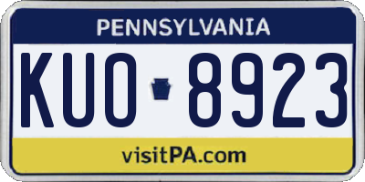 PA license plate KUO8923