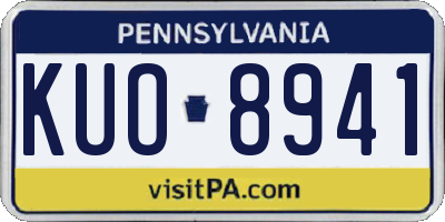 PA license plate KUO8941