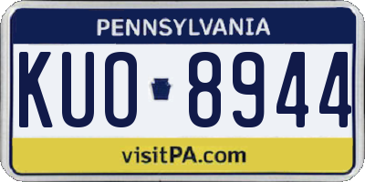 PA license plate KUO8944