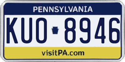 PA license plate KUO8946