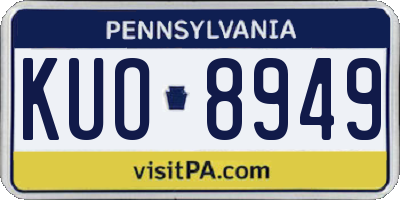 PA license plate KUO8949