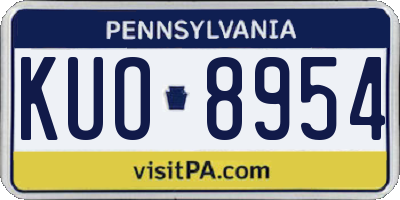 PA license plate KUO8954