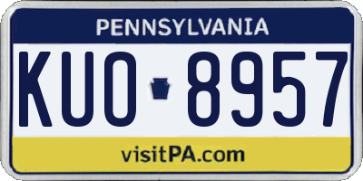 PA license plate KUO8957