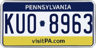 PA license plate KUO8963