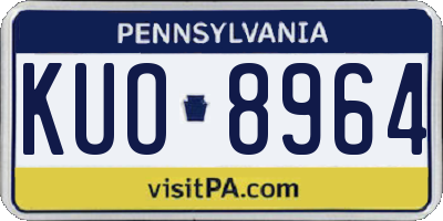 PA license plate KUO8964