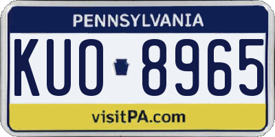 PA license plate KUO8965