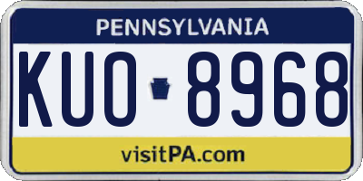PA license plate KUO8968