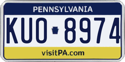 PA license plate KUO8974