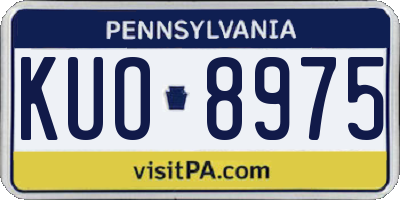 PA license plate KUO8975