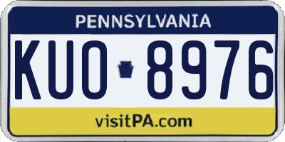 PA license plate KUO8976