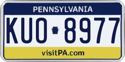 PA license plate KUO8977