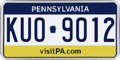 PA license plate KUO9012