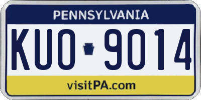 PA license plate KUO9014